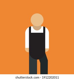 Flat person character, coffee barista, simple vector illustration