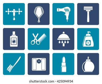 Flat Personal care and cosmetics  icons - vector icon set
