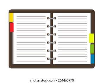 Flat personal organizer. Vector