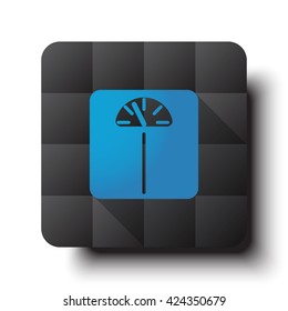 Flat Personal Scale icon on black app button with drop shadow