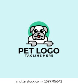 Flat Pet Logo Design Vector Image
