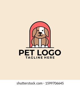 Flat Pet Logo Design Vector Image