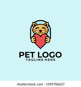Flat Pet Logo Design Vector Image