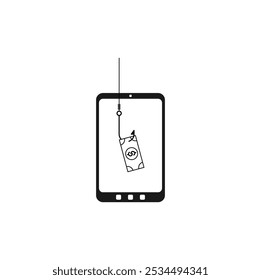 Flat phishing icon. Vector illustration design. Eps 10. 