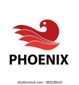 Flat phoenix bird logo