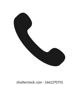 Flat Phone Call Icon On White Background