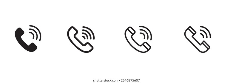Flachtelefon und Anruf-Symbol-Set - Mobile Kommunikation Symbole in Vektorgrafik, Telefon-Symbol, Anruf-Symbol