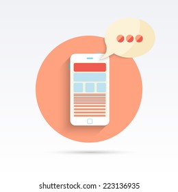 Flat phone message icon.