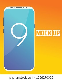 Flat Phone Mock up, with gradient background