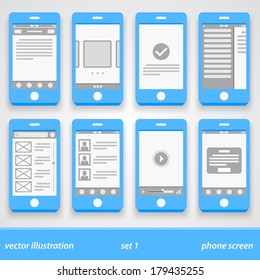 Flat phone screen. set 1