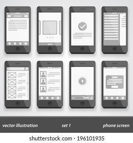 Flat phone screen. set 1