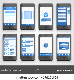 Flat phone screen. set 1
