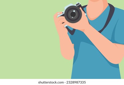 Flat Photography Day Background Template