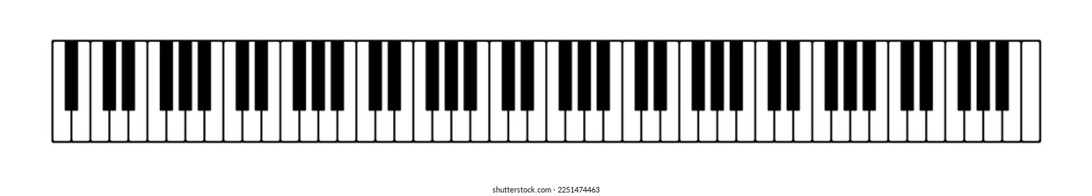 Flat piano illustration. Piano keyboard vector icon. Isolated music key.