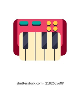 flat piano keyboard over white