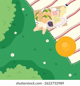 Ilustración de fondo de día de picnic plano