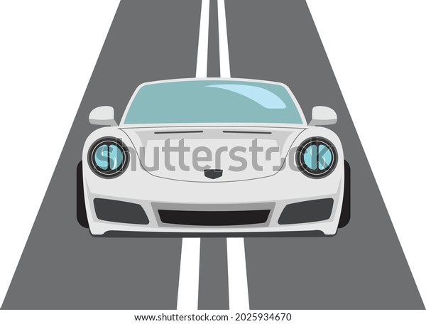 flat picture of
the beautiful car on the
road