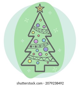 flat picture of christmas tree 