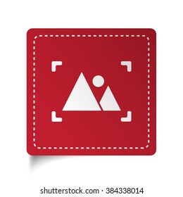 Flat Picture icon on red sticker