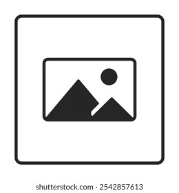 Flat picture placeholder symbol for the app, website, or user interface design. No photo thumbnail graphic element. No found or available image in the gallery or album. Vector illustration