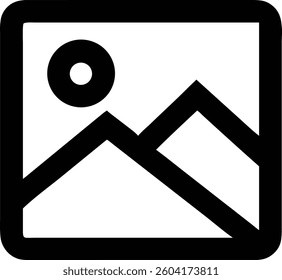 Flat Picture Placeholder Symbol for App UI Minimalist Image Icon Vector Illustration Design