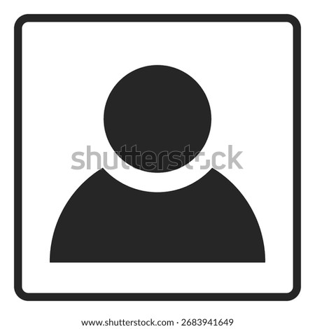 Flat picture placeholder symbol for the app, website, or user interface design. Default social media avatar thumbnail graphic element. No found or available user profile image. Vector illustration