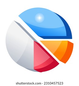 Flat pie chart editable icon download