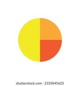 Flat pie chart icon symbol vector Illustration.