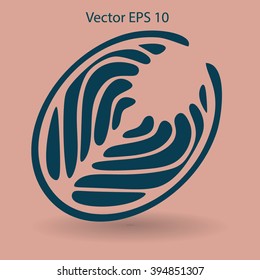 Flat piece fish icon