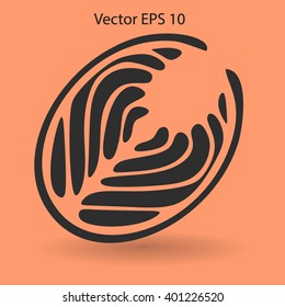 Flat piece fish icon