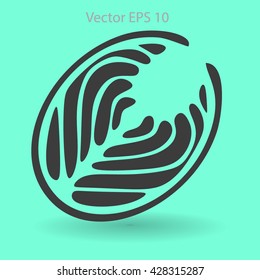Flat piece fish icon