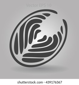 Flat piece fish icon