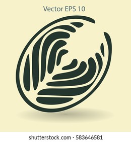 Flat piece fish icon