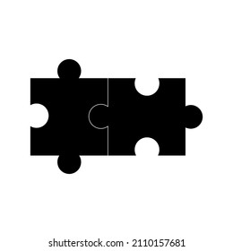 Flat piece jigsaw . Two part jigsaw puzzle. vector illustration