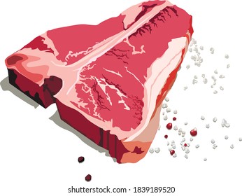 flat piece of meat on the bone with spices


