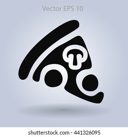 Flat piece pizza icon