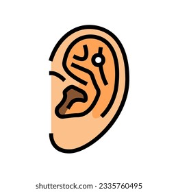 flat piercing earring color icon vector. flat piercing earring sign. isolated symbol illustration