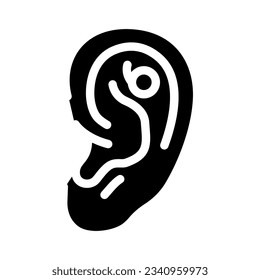flat piercing earring glyph icon vector. flat piercing earring sign. isolated symbol illustration