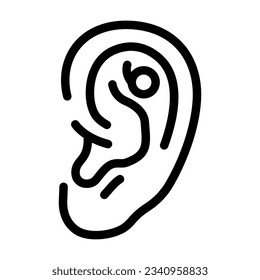 flat piercing earring line icon vector. flat piercing earring sign. isolated contour symbol black illustration