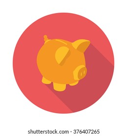 flat piggy Bank icon in vector format eps10