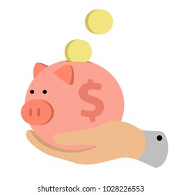 flat piglet - piggy bank at hand, accumulates financial resources