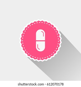 flat pill icon with long shadow