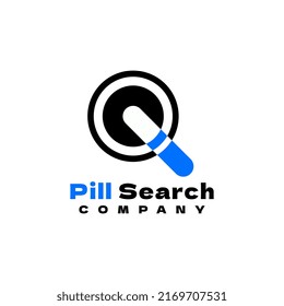  flat pill search logo template