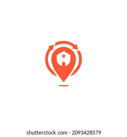 Diseño de la casa de pinza plana Vector de logotipos e imágenes de material