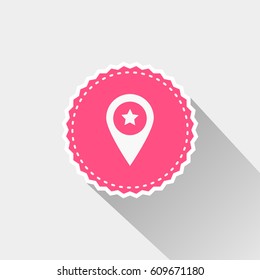 flat pin icon with star