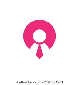 Flat pin job logo design vector template illustration	