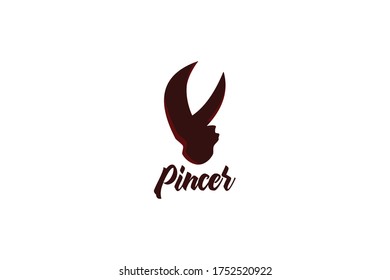 flat pincer crab logo design concept for your business,restaurant and company with simple and unique styles on white background