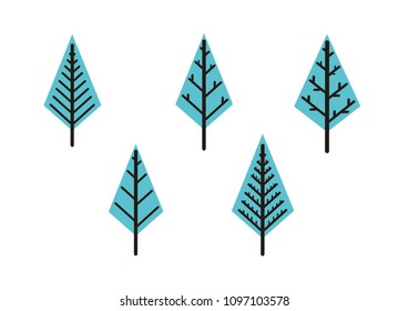 Flat Pine Tree Template