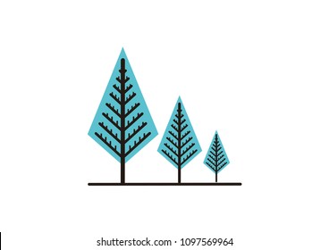 Flat Pine Tree Template