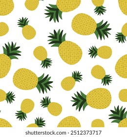 flat pineaple seamless pattern for summer